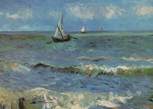 Cartolina: Vincent van Gogh - Paesaggio marittimo a Les Saintes - Foto 1 di 1