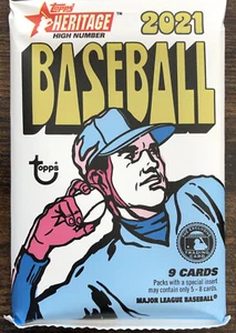 2021 Topps Heritage High Number Baseball Pack of 9 Cards-Factory Sealed - Picture 1 of 3