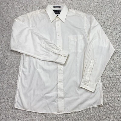 Camisa de vestir Strathmore para hombre talla L talla 16,5 marfil puño barril mezcla de algodón carrera Foto 1 de 4