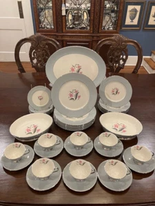 Vista Gray by Flintridge China - ESTATE SET - 43 Pieces of Vintage Dinnerware - Picture 1 of 8
