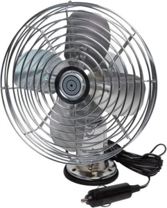 RoadPro RP-1179 12 Volt Car Fan For Trucks & Large Vehicles Metal 7.5inch Silver - Picture 1 of 4