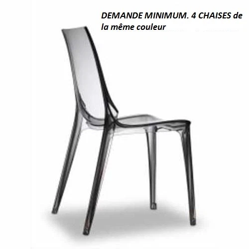 Modèle de chaise Vanity, polycarbonate transparent fumé, empilable, Scab Design - Immagine 1 di 1