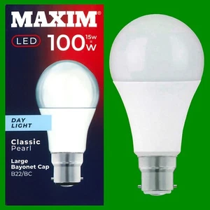 10x 15W (=100W) GLS BC B22 A60 LED Light Bulb 6500K Daylight White Lamp - Picture 1 of 2