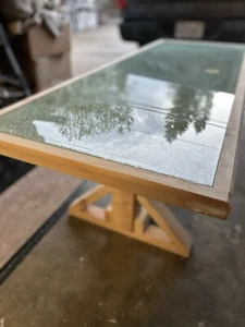 CUSTOM-crackled glass Coffee  table - Picture 1 of 7
