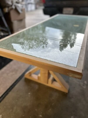 Mesa de centro de vidrio agrietado PERSONALIZADA Foto 1 de 4