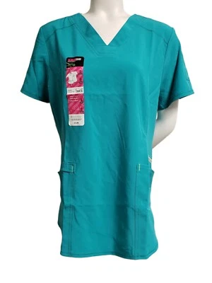 Blusa Médica Scrubstar Active para Mujer Cuello en V Azul Teal Elastizada Control de Humedad M Foto 1 de 4