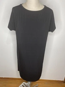 Coldwater Creek Long Black Dress L Crew Neck Short Sleeve Max Wrinkle Free - Picture 1 of 5