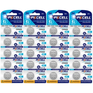 PKCELL CR2025 Battery 3V Lithium Coin Cell CR2025 Batteries (20 Count) Car Key - Picture 1 of 5