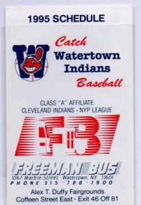 Calendario de bolsillo de béisbol de ligas menores de los Indios de Watertown 1995, Sean Casey - Imagen 1 de 2