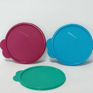 3er Set Tupperware grün, blau & himbeere "C" Deckel 3131B 6 1/4" - Bild 1 von 9