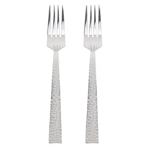 Horquilla de acero inoxidable con patrón de martillos para aperitivo de metal resistente 2 piezas - Imagen 1 de 12