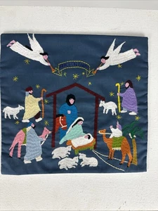 Prince Of Peace Nativity Hand Embroidery Story Cloth Christmas 10x10.5” Slipcase - Picture 1 of 8