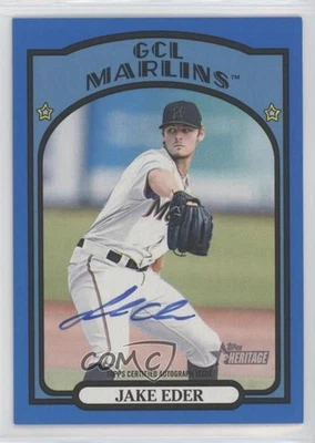 2021 Heritage Minor League Edition Black and Blue Border /25 Jake Eder Auto - Image 1 of 2