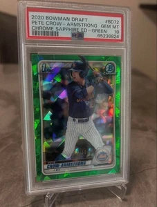 Pete Crow Armstrong 2020 Bowman Draft cromo zafiro verde limitado/50 PSA 10 - Imagen 1 de 3