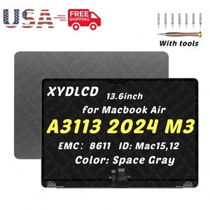 for Macbook Air A3113 EMC 8611 Mac15,12 LCD Screen Complete Assembly Space Gray - Picture 1 of 6