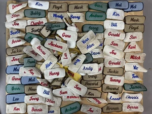 #14 WHOLESALE Vtg Lot 100 1970s Embroidered Cloth Name Uniform Patches - Picture 1 of 6