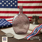 Clevenger Bros Amethyst Eagle Flag Flask GII-54 Original Sticker Vintage Purple