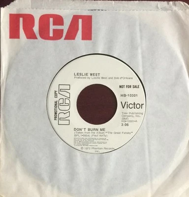 Leslie West - Don't Burn Me (7", Single, Promo) - Imagem 1 de 2