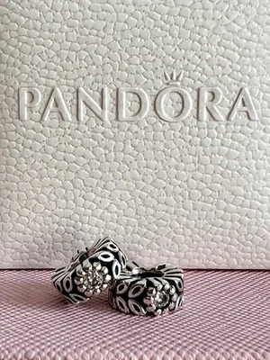 Pandora TWICE AS NICE Clear CZ Spacer (Set Of 2) #791224CZ Authentic Retired - Image 1 of 4