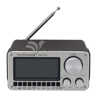 HRD-802 Radio Receiver Dual Speaker FM MW SW VHF UHF AIR WB RX Bluetooth 5.2 - Image 1 of 4
