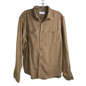 Old Navy lässiges Button-Down-Hemd Damen Größe Large hellbraun schwarz Hahnentritt Grunge - Bild 1 von 9