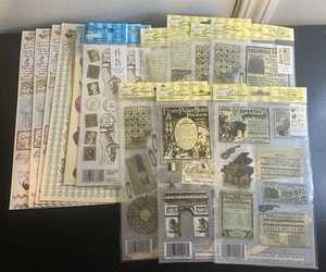 Lote de 16 hojas de pegatinas para frotar transferencias calcomanías estampillas vintage conmovedoras - Imagen 1 de 9