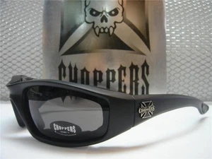 PADDED Choppers MOTORCYCLE Biker RIDING SUN GLASSES Protective Eyewear Dark Lens - Picture 1 of 1