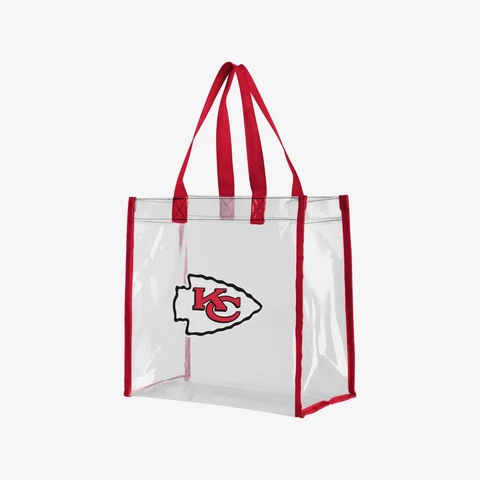Kansas City Chiefs CLEAR Bag Reusable Tote Purse Grocery Work Stadium Security Cover