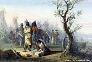 "Ein Indianerlager" von Alfred Jacob Miller - Historischer Kunstdruck - Bild 1 von 1