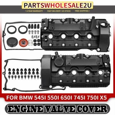 2x Left & Right Engine Valve Cover for BMW 545i 550i 650i 745i 750i Alpina B7 X5 - Image 1 of 4