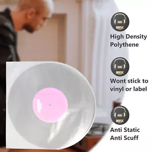 100 10" Inch Inner Anti Static Record Sleeves Poly HDPE Vinyl Single Plastic - Bild 1 von 8