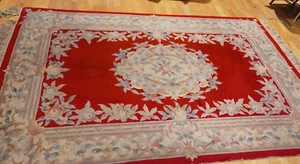 Traditional Chinese Red 100% Wool Rug - Size 95" x 60" approx (~ 2.4m x 1.5m) - Picture 1 of 9