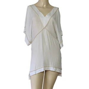ViX Paula Harmanny off-white rayon Tunic Swimsuit Beach gauze like Coverup - Picture 1 of 8