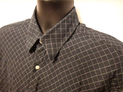 Camisa Alan River Negra A Cuadros L/S Botón Frontal 100% Algodón Talla L Foto 1 de 4