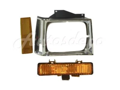 Luz indicadora lateral moldura cromada porta farol destro 3 peças para S10 Sonoma 1982-1990 - Imagem 1 de 4