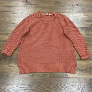 Soft Surroundings Sweater Tunic Womens Medium Pullover Ribbed Knit Coral Chunky - Picture 1 of 10