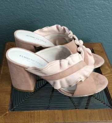 Kenneth Cole New York Mujer Tela Sábana Punta abierta Informal Mula, Rubor, Talla 8.5M Foto 1 de 4