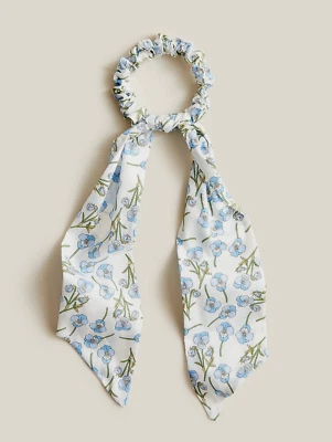 NUEVO CON ETIQUETAS J.Crew Mujer Liberty London Ros Floral Cabello Bufanda Corbata Azul Algodón Foto 1 de 3