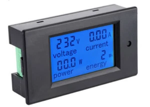 Digital LCD AC Power Monitor Meter 100A 120V to 260VAC Voltmeter Ammeter Backlit - Picture 1 of 3