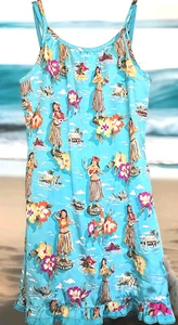 Nick and Nora Hawaiian Hula Dancer Print Slip Girl's Nightgown dress size 6/6X - Picture 1 of 3