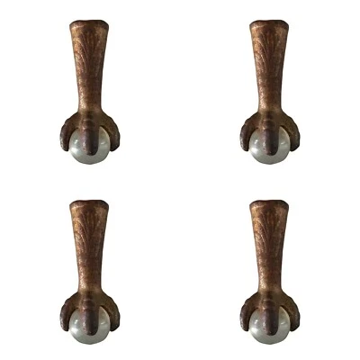 Винтажный чугунный стеклянный шарик коготь ножной стол / табурет мебель фурнитура ножки - Изображение 1 из 4