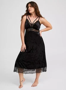 Torrid Velour Lace Maxi Slip Dress NWT New 4X - Picture 1 of 11