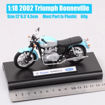 1/18 Triumph Bonneville 2002 scale motorcycle model Diecast Toy retro bike Welly - Image 1 of 4