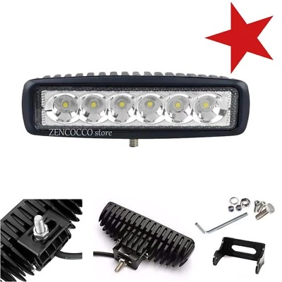 OFFERTA FARETTO BARRA LED PER AUTO 18 Watt 12V Luce Fredda 6000°K 60° FARO JEEP  - Immagine 1 di 4