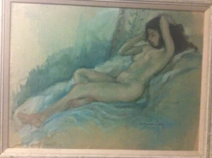 Gemälde Andrea Tag Akt Frau Gemälde signiert - Bild 1 von 7