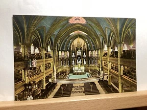 Iglesia de Notre Dame: Montreal, Canadá - Postal vintage - Imagen 1 de 3