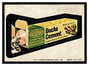 1974 TOPPS WACKY PACKAGES DUCKO CEMENT DUCKPOND SERIES 9 TAN BACK