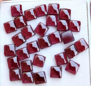 49.40 Ct Natural Garnet 3 mm Square Cabochon Loose Gemstones Wholesale Lot - Picture 1 of 3