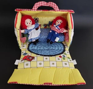 Raggedy Ann & Andy FINGER-PUPPETS w Carrying Case PLAYSET by APPLAUSE New-In-Box - Picture 1 of 15