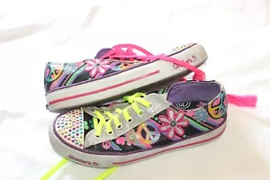Skechers Twinkle Toes Mädchen Light Up Sneaker Gr. US 3 UK 2 EU 35 Peace Flowers - Bild 1 von 9